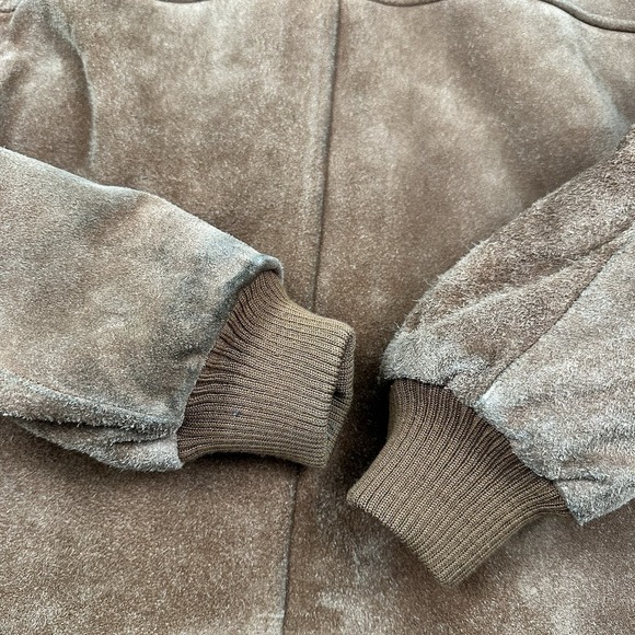 VTG Midwest Traders Leather Suede Bomber Jacket Men Large Sherpa Lined Flight - Picture 12 of 12